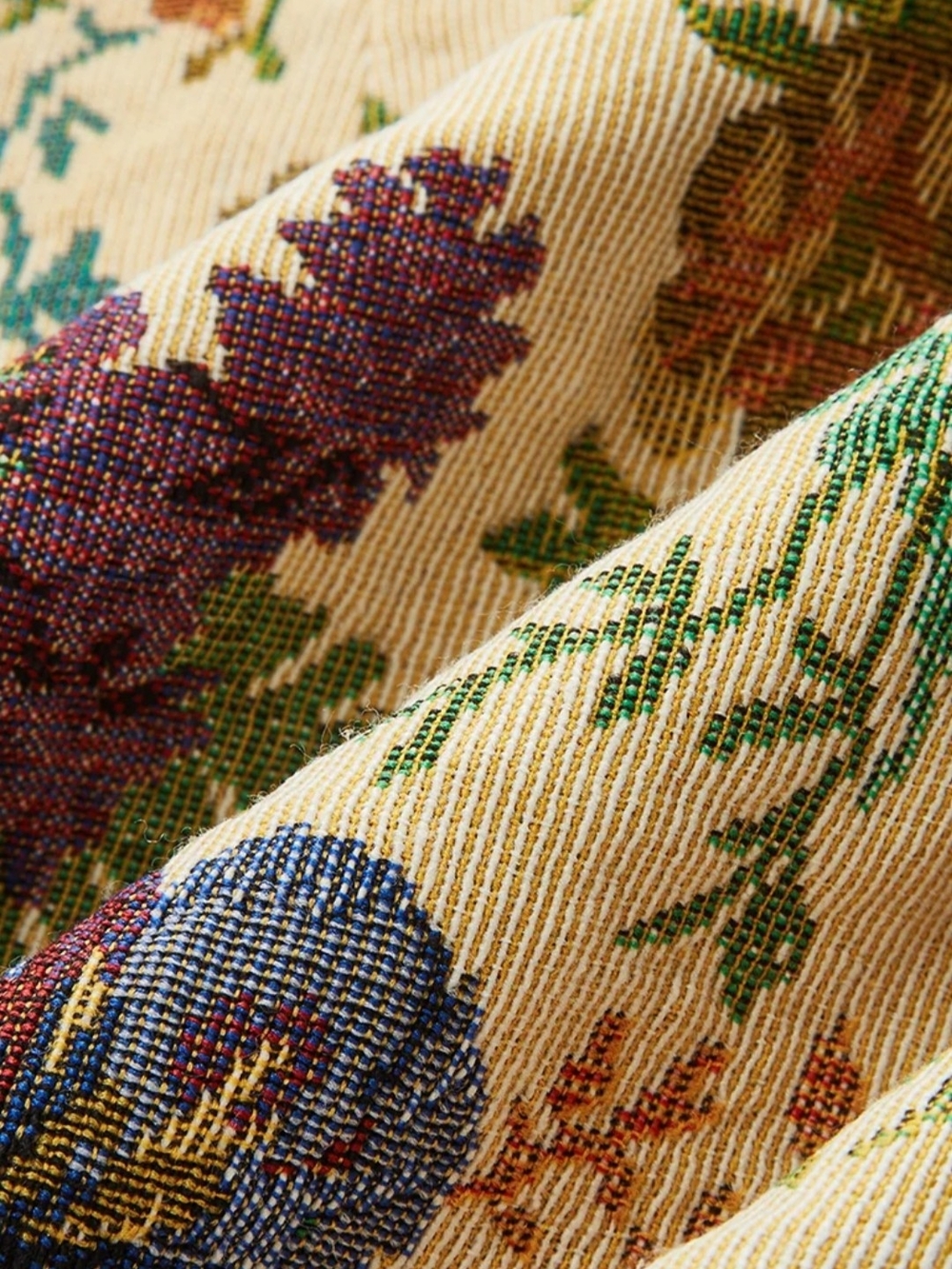 Commense Vintage Floral Tapestry Square Neck Mini Dress - Picture 2 of 4